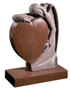 EC157 Imperial Red Granite Heart Memorial