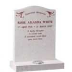 Rose White Granite Headstone