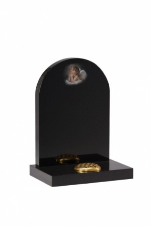 Dense Black Granite \children's Memorial Headstone EC226