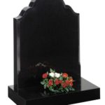 Dense Black Granite Memorial Headstone EC25
