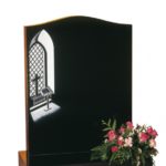 EC38 Dense Black Granite Memorial Headstone